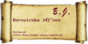 Borovicska János névjegykártya